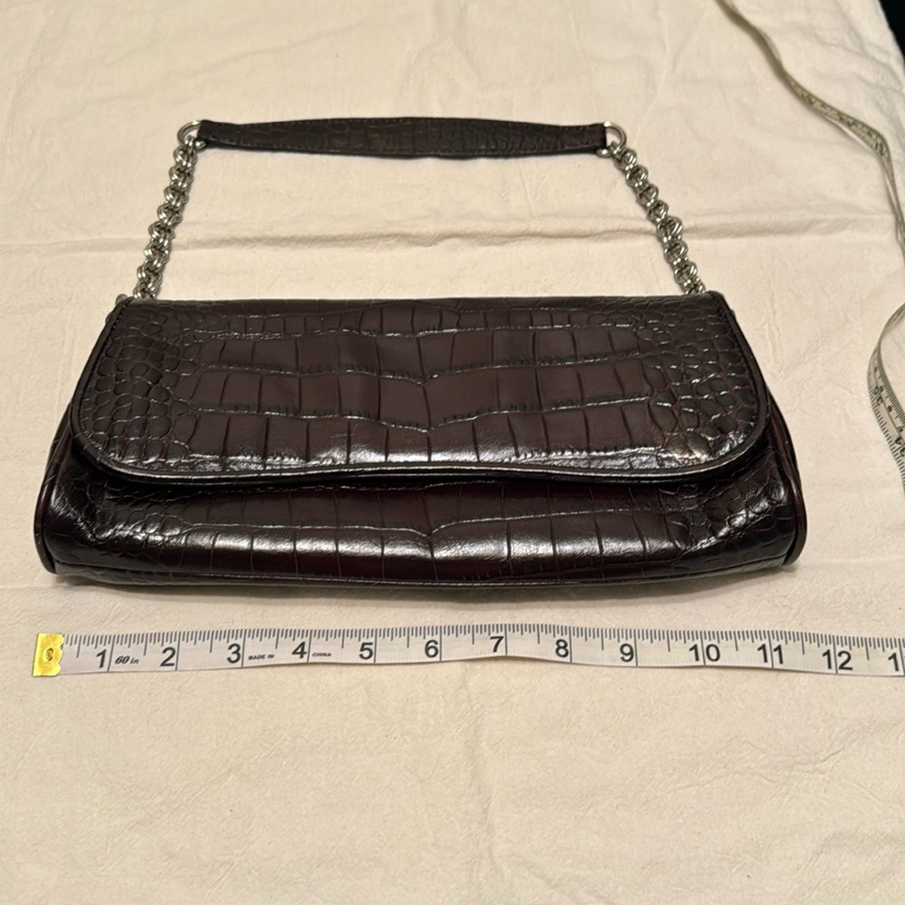 Ann Taylor Croc Embossed Clutch Handbag